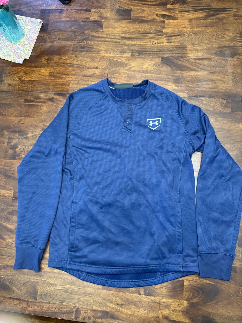 Under Armour ColdGear Loose Navy Henley Pullover Sweatshirt Men’s Small